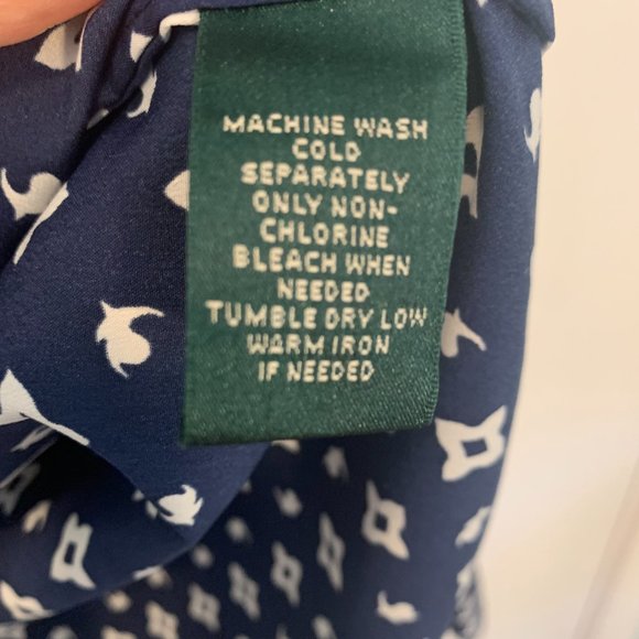 Lauren Ralph Lauren Navy Blue and White Pullover Blouse Size M - Picture 3 of 9